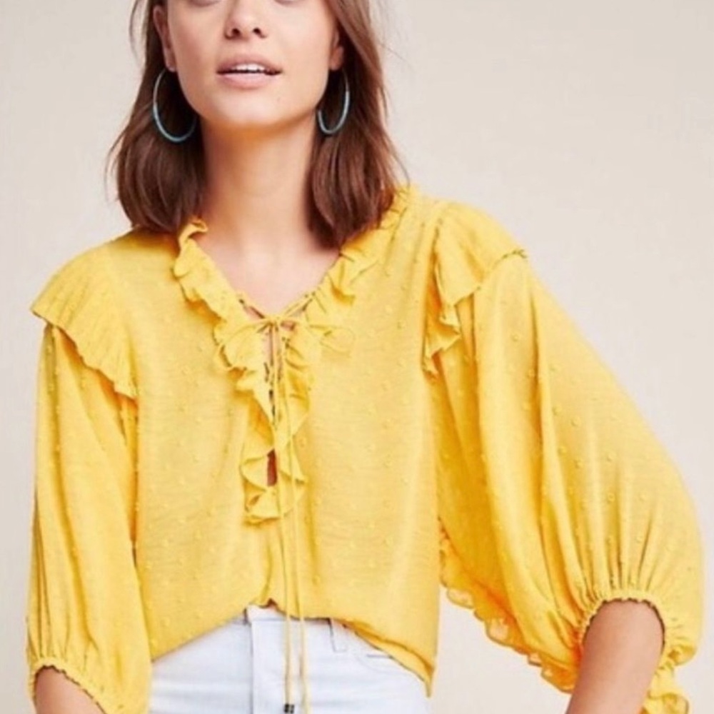 Anthropologie Haida peasant top | Orange | Size XS